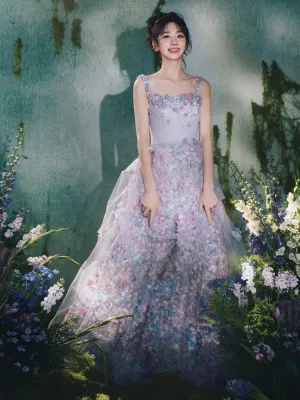 Blomsterfe Multi Farger Appliques Ballkjoler 2026 Prinsesse Spaghettistropper Uten Ermer Ryggløse Lange Ball Formelle Kjoler