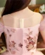 Chic / Beautiful Blushing Pink Beading Sequins Birthday Flower Girl Dresses 2024 A-Line / Princess Scoop Neck Short Sleeve Floor-Length / Long