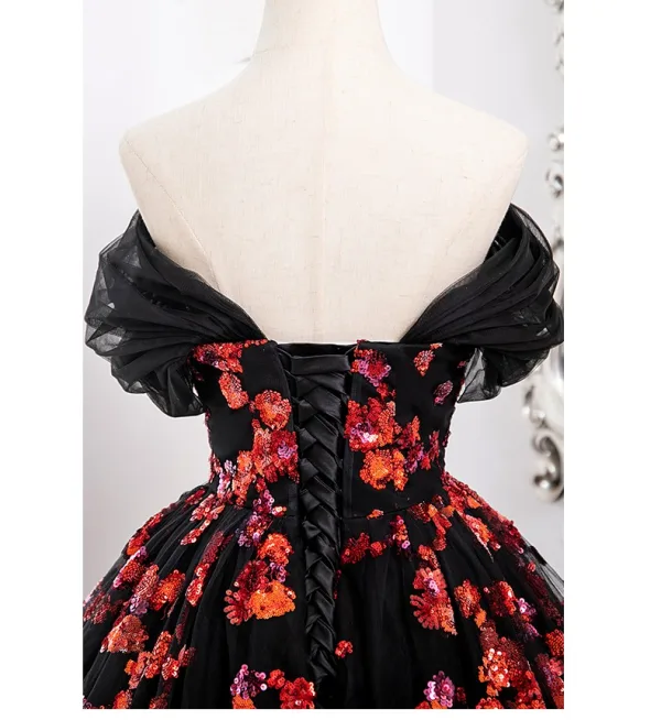 Schöne Schwarz Pailletten Ballkleider 2024 Ballkleid Bandeau Ärmellos Rückenfreies Lange Ball Festliche Kleider