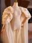 Exaggerated Champagne Ruffle Evening Party Short Sleeve shawl 2025