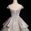Charmant Ivory / Creme Perlenstickerei Pailletten Ballkleider 2024 Ballkleid Off Shoulder Ärmellos Rückenfreies Lange Ball Festliche Kleider