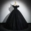 Charmant Schwarz Pailletten Ballkleider 2023 Ballkleid Off Shoulder Ärmellos Rückenfreies Lange Ball Festliche Kleider
