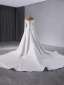 High End Weiß Handgefertigt Perlenstickerei Pailletten Brautkleider / Hochzeitskleider 2024 Meerjungfrau Off Shoulder Lange Ärmel Rückenfreies Kapelle-Schleppe Hochzeit