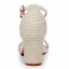 Elegante Weiß Perle Brautschuhe 2024 7 cm Thick Heels Knöchelriemen Peeptoes Hochzeit Sandaletten Hochhackige