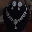 Charming White Rhinestone Zircon Wedding Earrings Necklace Bridal Hair Accessories 2025