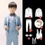 Sky Blue Stripe Long Sleeve Boys Wedding Suits 2022 Body Jewellery Coat Pants Shirt Tie Vest Wedding