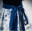 Chic / Beautiful Navy Blue Printing Prom Dresses 2024 A-Line / Princess V-Neck Short Sleeve Bow Sash Backless Floor-Length / Long Prom Formal Dresses