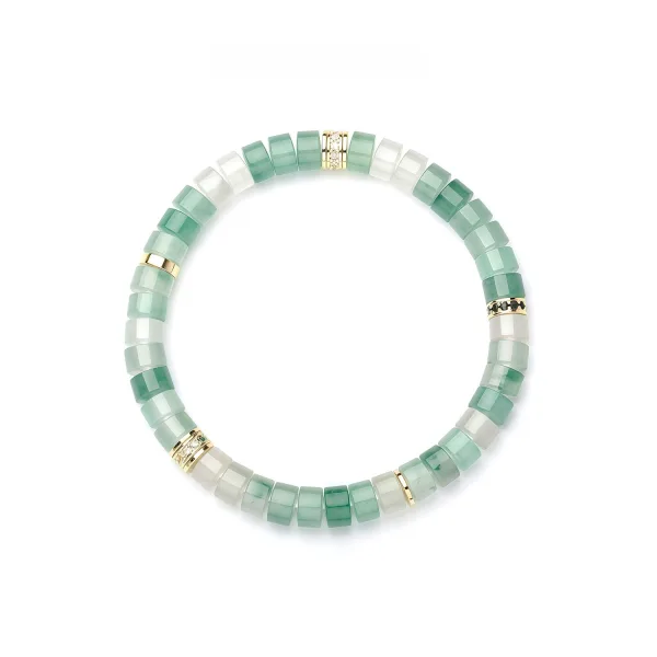 Chic / Beautiful Handmade  Gradient-Color Green Jadeite Bracelets Accessories 2026