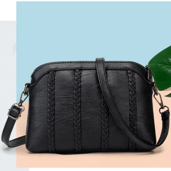 Modest Simple Black Handmade Braid Casual Women S Bags Shoulder Bags Messenger Bag 2023