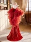 Fashion Red Sequins Evening Dresses 2024 Trumpet / Mermaid Halter Sleeveless Backless Floor-Length / Long Evening Party Formal Dresses