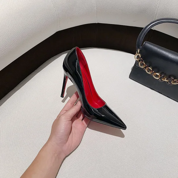 Sexy Noire Bureau OL Escarpins 2022 10 cm Talons Aiguilles À Bout Pointu Escarpins Talons Hauts