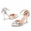 Chic / Belle Blanche Faux Diamant Bride Cheville Chaussure De Mariée 2023 9 cm Talons Aiguilles À Bout Pointu Mariage Talons Hauts