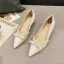 Schöne Burgunderrot Abend Perle Schleife Pumps 2022 5 cm Thick Heels Spitzschuh Pumps Hochhackige