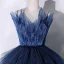 Charmant Marineblau Glanz Fallende Rüsche Ballkleider 2023 Ballkleid Spaghettiträger Ärmellos Rückenfreies Lange Ball Festliche Kleider