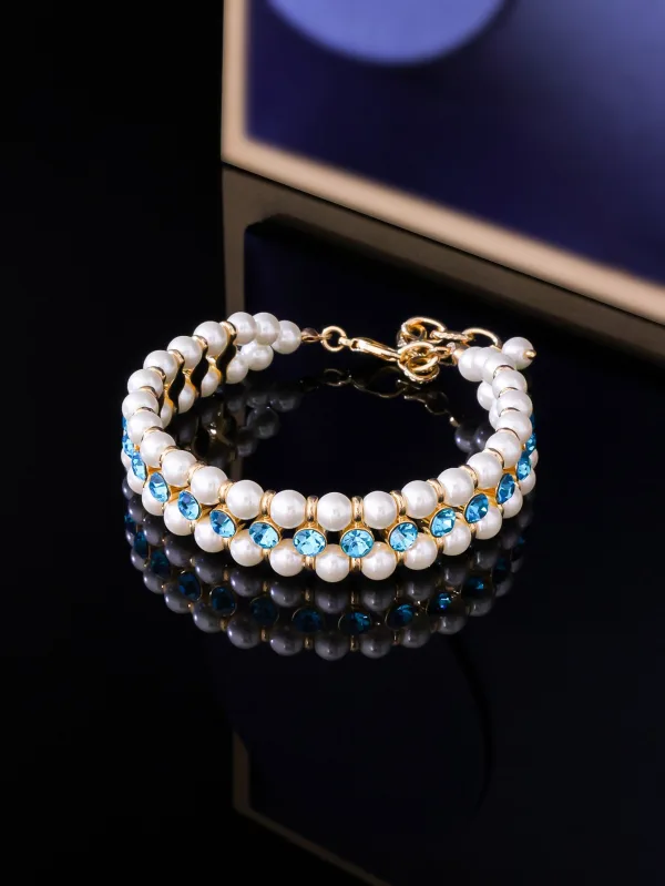 Fashion White Handmade  Rhinestone Pearl Prom Bracelets Necklaces Accessories 2025