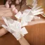 Vintage / Retro Ivory Pearl Satin Bow Bridal Gloves 2026 Wedding