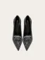 Charmant Schwarz Glanz Pailletten Cocktail Pumps 2025 10 cm Stilettos Spitzschuh Pumps Hochhackige