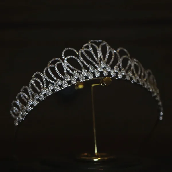 Charming Silver Rhinestone Wedding Tiara 2022 Zircon Bridal Hair Accessories