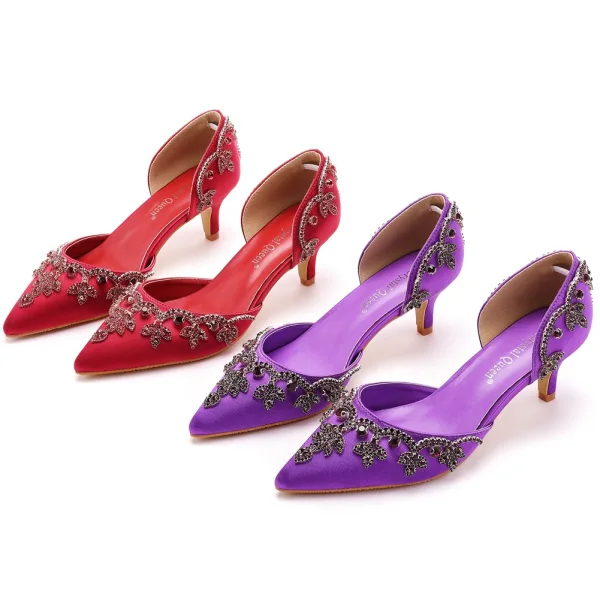 Chic / Beautiful Black Rhinestone Prom Womens Sandals 2023 5 cm Stiletto Heels Pointed Toe Sandals High Heels