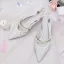 Chic / Beautiful White Leather Pearl Wedding Shoes 2022 5 cm Stiletto Heels Pointed Toe Wedding High Heels