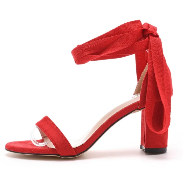 Roman Black Summer Street Wear Womens Sandals 2023 Ankle Strap 7 cm Stiletto Heels Open / Peep Toe Sandals High Heels