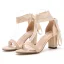 Roman Black Summer Street Wear Womens Sandals 2023 Ankle Strap 7 cm Stiletto Heels Open / Peep Toe Sandals High Heels