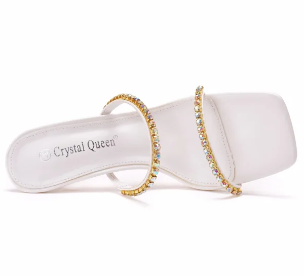 Sexy White Cocktail Party Womens Sandals 2022 Multi-Colors Rhinestone 7 cm Stiletto Heels Open / Peep Toe Sandals High Heels