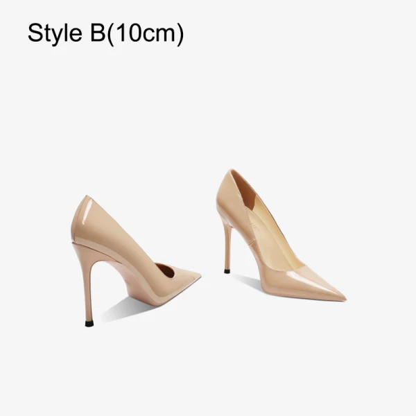 Sexy Nude Evening Party Patent Leather Pumps 2023 Leather 12 cm Stiletto Heels Pointed Toe Pumps High Heels
