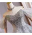 Bling Bling Grey Beading Rhinestone Sequins Prom Dresses 2025 Ball Gown Off-The-Shoulder Sleeveless Backless Floor-Length / Long Formal Dresses