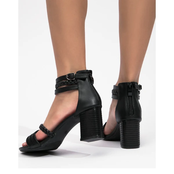 Roman Beige Summer Casual Street Wear Womens Sandals 2023 Ankle Strap 7 cm Thick Heels Open / Peep Toe Sandals High Heels