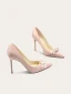 Elegant Champagne Pearl Wedding Shoes 2024 Leather 10 cm Stiletto Heels Pointed Toe Wedding Pumps High Heels