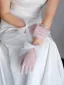 Chic / Belle Blanche Volants Noeud Mariage Gants Mariage 2025 Tulle