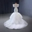 High-end White Handmade  Beading Pearl Sequins Wedding Dresses 2023 Trumpet / Mermaid Scoop Neck Short Sleeve Court Train Wedding