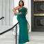 Sexy Plus Size Dark Green Split Front Evening Dresses 2022 Trumpet / Mermaid One-Shoulder Sleeveless Backless Floor-Length / Long Evening Party Formal Dresses