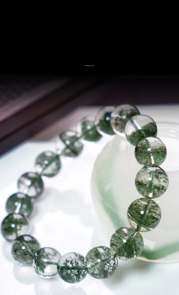 Chic / Beautiful Green Handmade  Green Phantom Crystal Bracelets 2025 Accessories