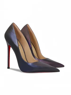 Chic Beautiful Purple Leather Evening Party Pumps 2026 12 Cm Stiletto Heels Pointed Toe Pumps High Heels