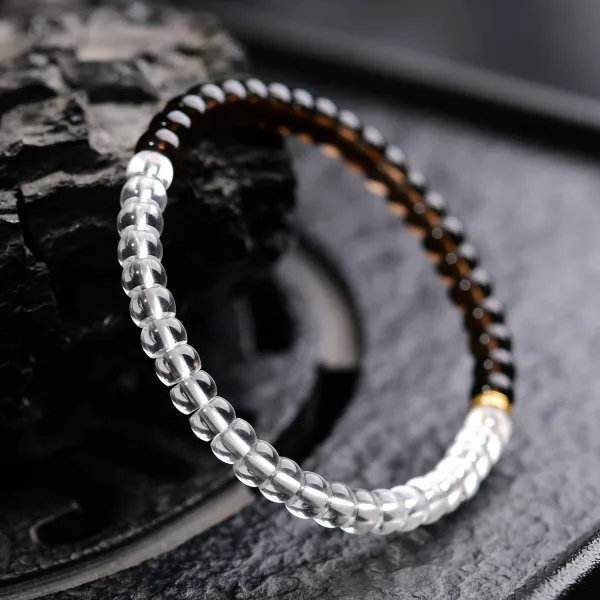 Style Chinois Deux tons Noire Blanche Fait main Cristal Naturel Bracelets Accessorize 2026