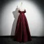 Vintage / Retro Burgundy Prom Dresses 2025 A-Line / Princess Strapless Sleeveless Backless Floor-Length / Long Prom Formal Dresses