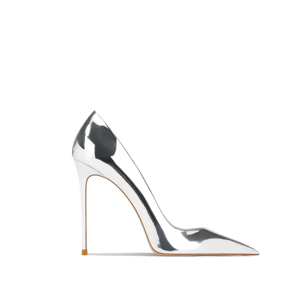 Sexy Gold Evening Party Pumps 2024 Leather 10 cm Stiletto Heels Pointed Toe Pumps High Heels