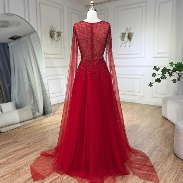 High-end Royal Blue Handmade  Beading Prom Dresses 2024 A-Line / Princess V-Neck Sleeveless Backless Floor-Length / Long Prom Formal Dresses