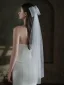 Modest / Simple White Bow 1 m Wedding Veils 2025 Tulle