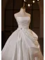 Vintage / Retro White Appliques Wedding Dresses 2025 Ball Gown Strapless Sleeveless Backless Floor-Length / Long Wedding