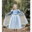 Fashion Sky Blue Star Sequins Birthday Flower Girl Dresses 2023 A-Line / Princess High Neck Puffy Short Sleeve Tea-length Flower Girl Dresses