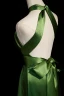 Modest / Simple Green Split Front Evening Dresses High Neck 2024 A-Line / Princess Sleeveless Backless Bow Floor-Length / Long Evening Party Formal Dresses