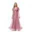 Modest / Simple Black Bridesmaid Dresses 2023 A-Line / Princess V-Neck Short Sleeve Backless Sash Floor-Length / Long Bridesmaid Dresses