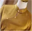 Vintage / Retro Yellow Evening Party Cheongsam 2025 Trumpet / Mermaid High Neck Short Sleeve Floor-Length / Long Cheongsam / Qipao