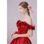 Chic / Beautiful Burgundy Satin Prom Dresses 2023 A-Line / Princess Off-The-Shoulder Appliques Sleeveless Backless Floor-Length / Long Prom Formal Dresses