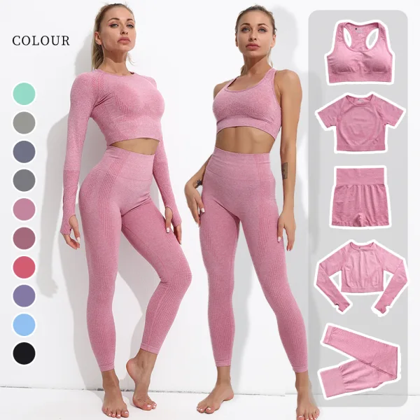 Einfarbig Himmelblau Fest Yoga & Sport Set Rundhalsausschnitt Lange Ärmel Figurbetontes Leggings 2021