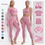 Einfarbig Himmelblau Fest Yoga & Sport Set Rundhalsausschnitt Lange Ärmel Figurbetontes Leggings 2021