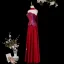 Vintage / Retro Burgundy Prom Dresses 2026 A-Line / Princess Strapless Sleeveless Backless Floor-Length / Long Formal Dresses